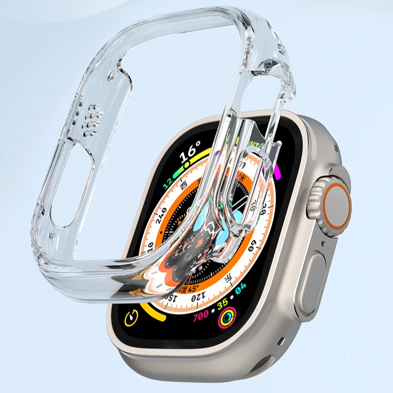 Cover per Apple Watch Case Ultra 1 2 49mm accessori per cinturini Hard PC Bumper Shell screen Protector per iwatch series ultra 49mm