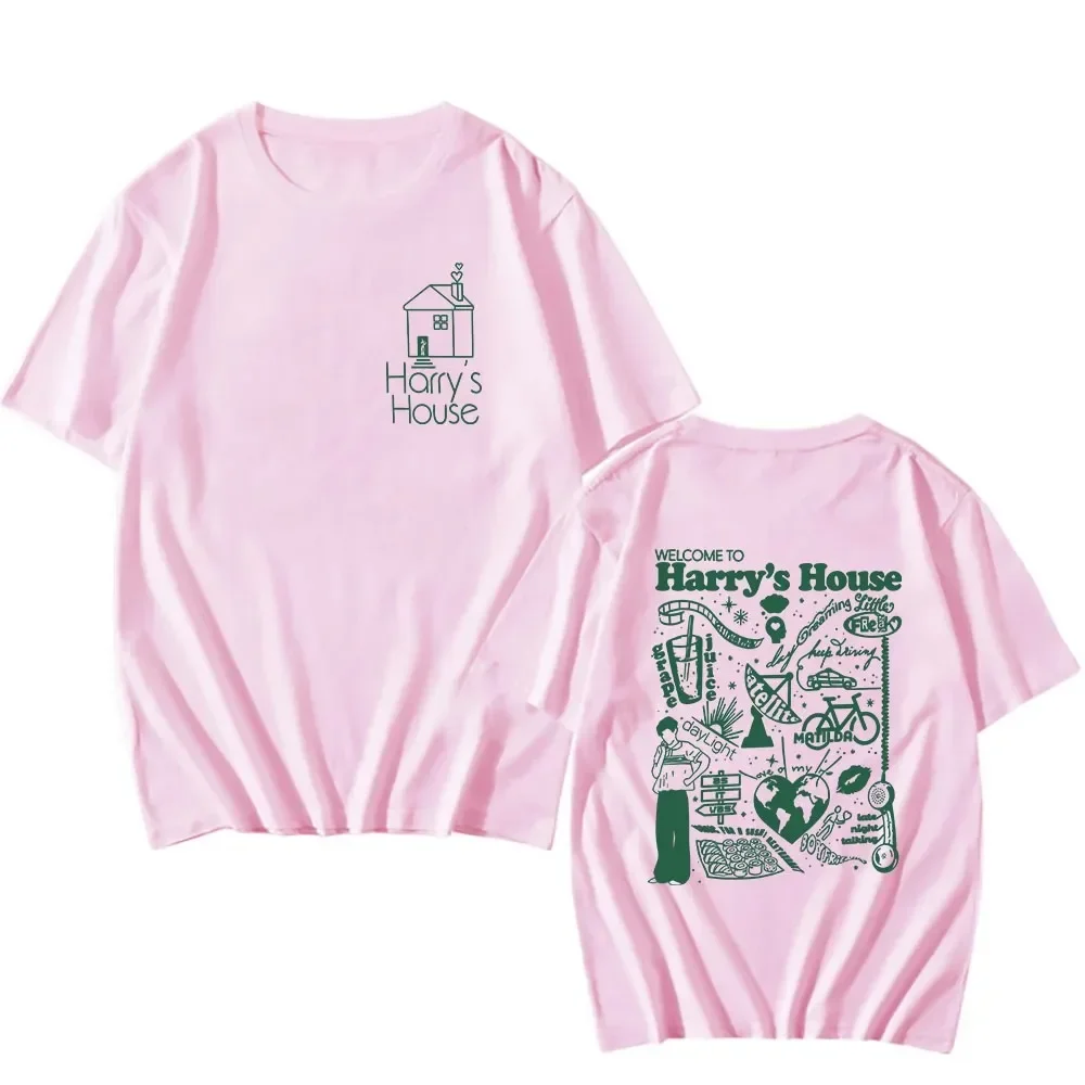 Harrys House Love on Tour Tshirt 100% Cotton Shirts Lovely Cartoon Print T-shirt Retro Men\'s Clothes Summer Oversized T Shirt