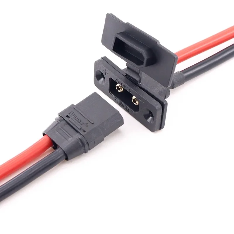 

1PCS XT90E-M male headband fixed hole large current model aircraft battery connector gold plated plug battery interface