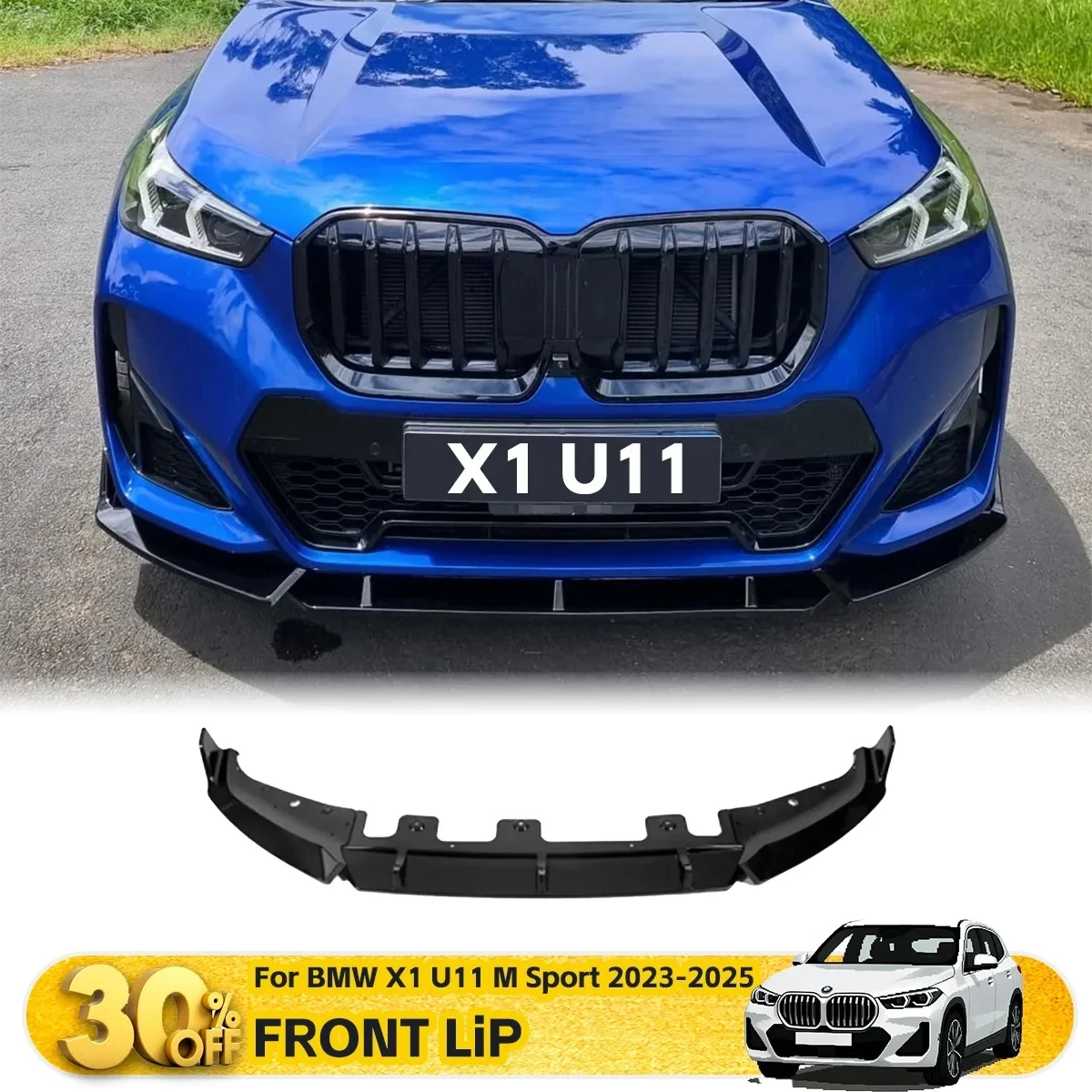 

Накладка-сплиттер на передний бампер (фартук) для BMW X1 U11 M Sport 2023-2025: Спойлер-«нож» для тюнинга автомобиля, внешние аксессуары для кузова