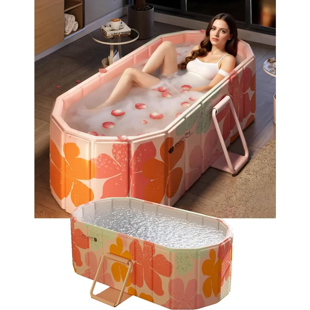 Portable Foldable Bathtub for Adults Women Portable 5-Layer Insulation for Bathroom Shower Hot SPA Ice Bath Soaking Cold Plunge