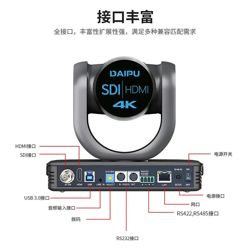 

4K ultra-clear video conference camera 12x zoom with AI tracking conference camera