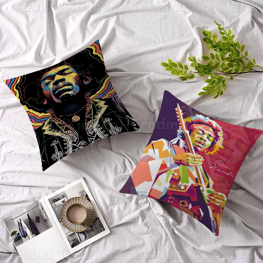 Jimi Hendrix Cushion Cover Car Throw Pillow Case For Sofa Car Christmas Gift 40x40cm 45x45cm