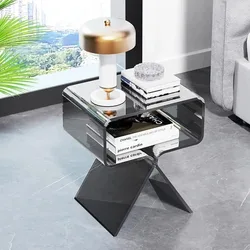 Acrylic Nightstand Side Table Modern Design Clear Home Decor Display End Table for Living Room