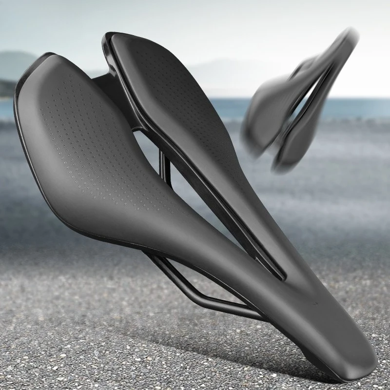 Hollow Breathable Bike Saddle Integrated Vacuum Bottom Comfort Shockproof Cycling Seat for Road Bike