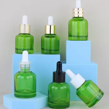 10/25pcs 20ml/30ml Empty Dropper Bottles Green Glass Essential Oil Bottle Aroma Perfume/Essence Bottle Cosmetic Container