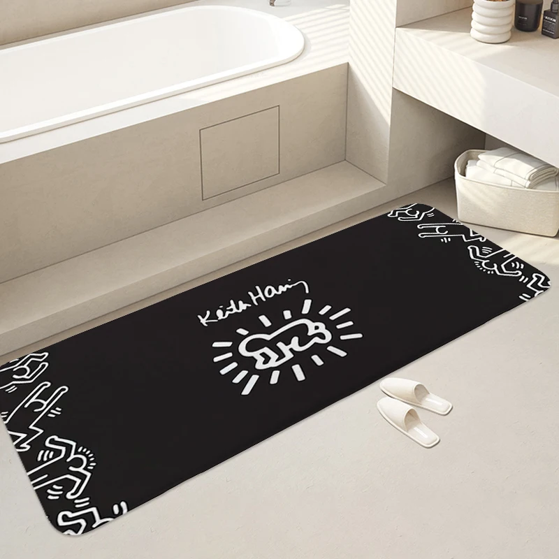 Mat for Hallway Z-Keith Harings Useful Things for Home Decorations Bathroom Carpet House Interior Entrance Funny Doormat