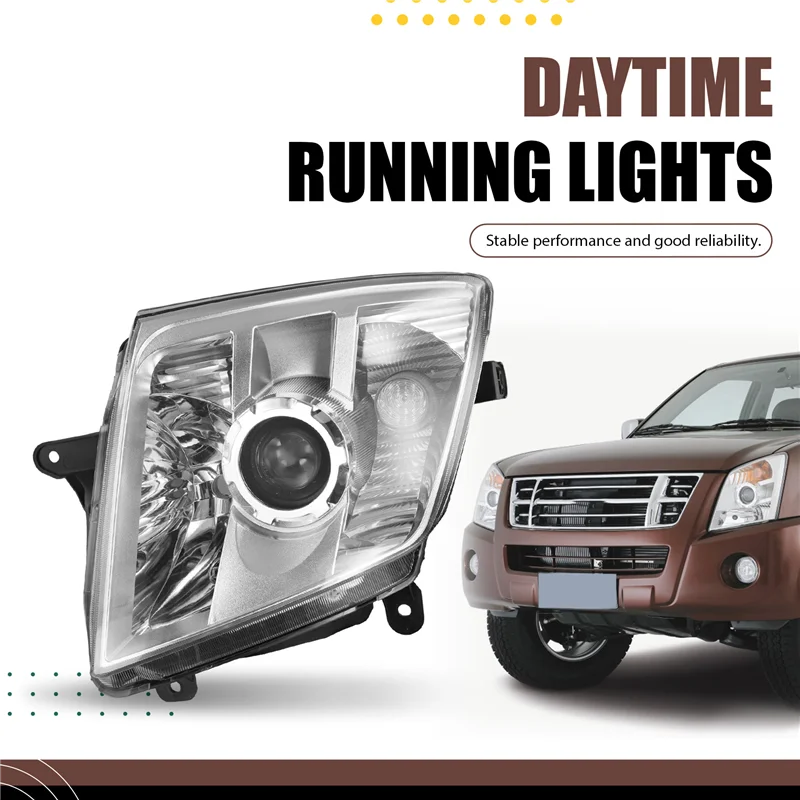

Car Front Headlight Head Light Turn Signal Lamp Daytime Running Lights For Isuzu D-MAX 2006 High Configuration Right