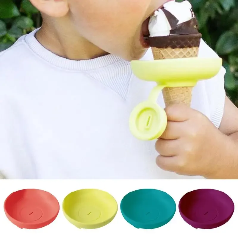 Bunte tropfen freie Eis am Stiel Halter Silikon einfrieren Eis Eis am Stiel Halter wieder verwendbare mess freie Anti-Tropf-Eis schale für Kinder