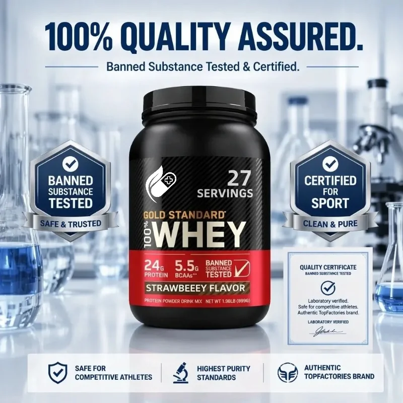 Strawberry Whey Protein Powder 24g Protein Isolate BCAAs Muscle Gain Post Workout Shake 27 Servings