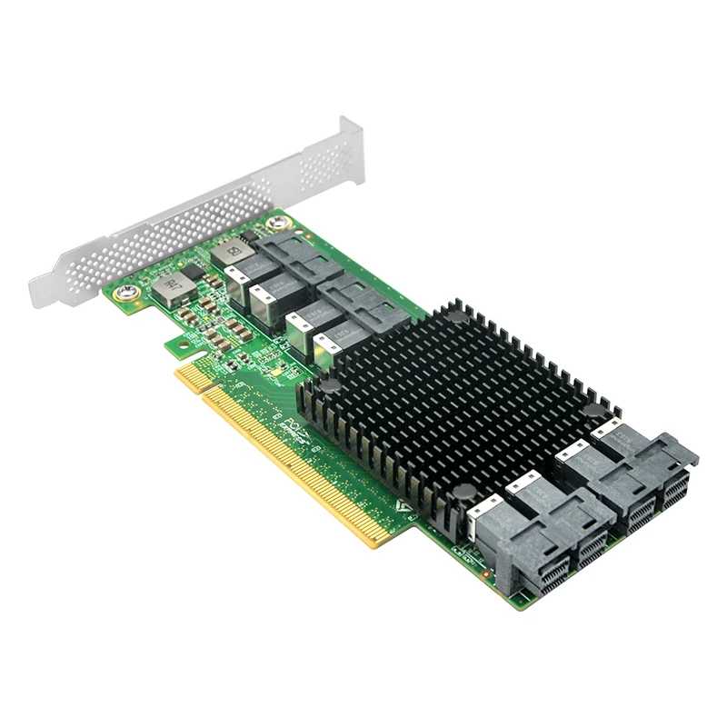 VoltSLinkreal 8 Port U.2 To PCIe X16 SFF-8643 NVMe SSD Adapter With Heatsink-LRNV9349-8I