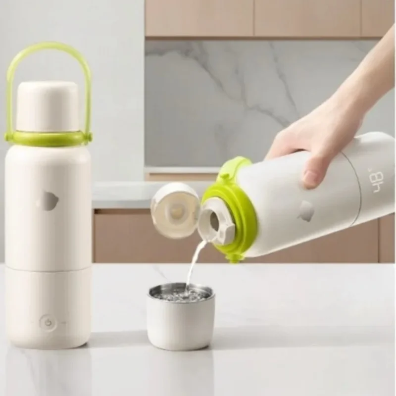 

Electric Thermostat Kettle for Milk, Fast Heating Wireless Portable Thermos Cup, 300ml Insulated Water Bottle for Travel