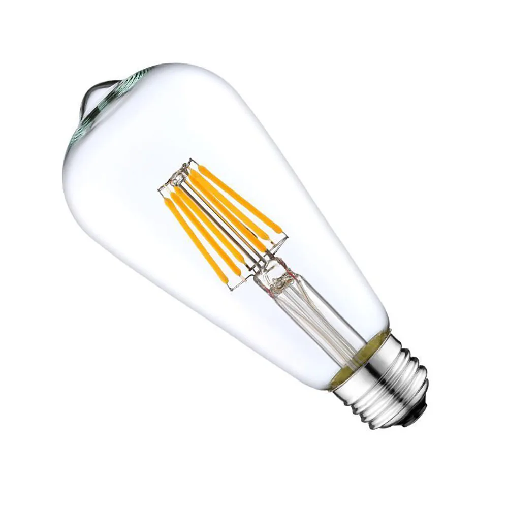 LED  Filament Bulbs transparent ST64 Dimmable E27 B22 6W 8W 12W 20W 220V 110V 2700K 360 Degree Energy Lamps