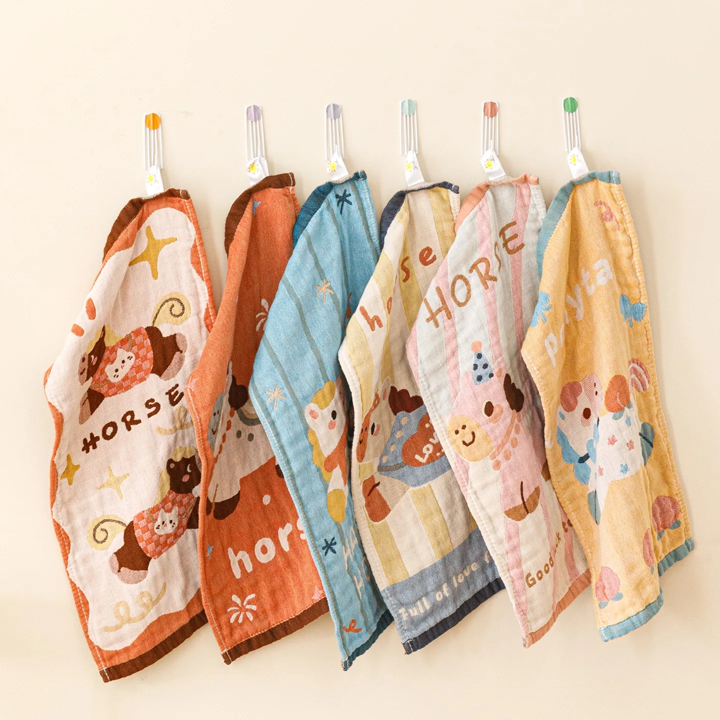 

Новинка 2026: Детское полотенце из чистого хлопка с мультяшным рисунком – прямоугольное, маленькое марлевое полотенце 25×50 см, 3 шт.