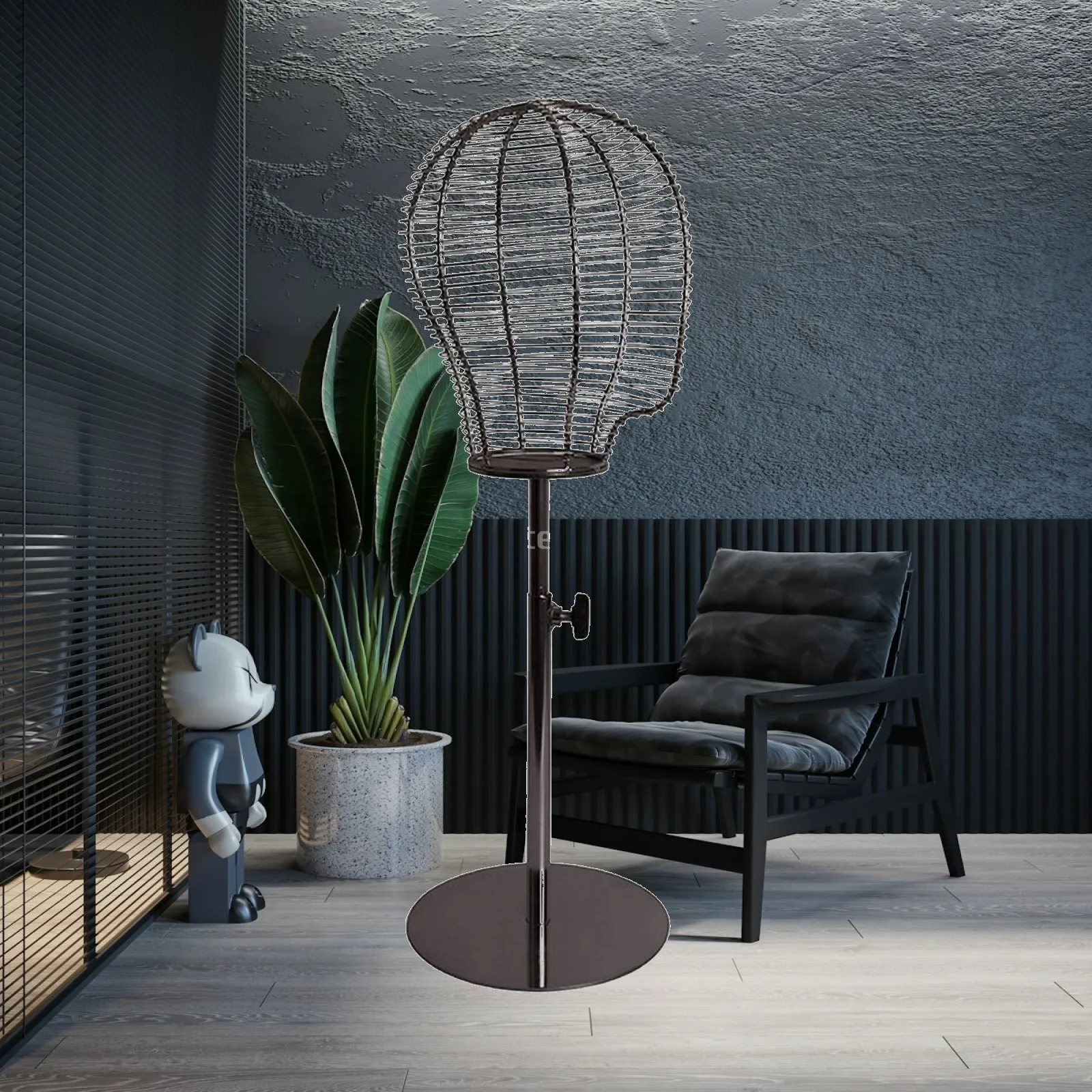Hat Stand with Weighted Base Space-Saving Manikin Head Block with Metal Base for Boutique Owners, Boutiques, Studios