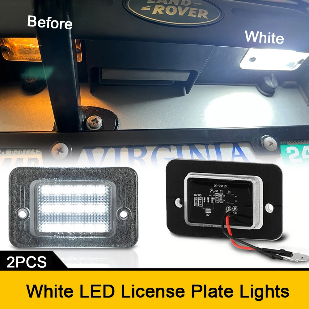 

6000K White LED Tail License Number Plate Lights No Error For Land Rover Discovery Series 1 2 L318 Backup Parking Tag Lamp