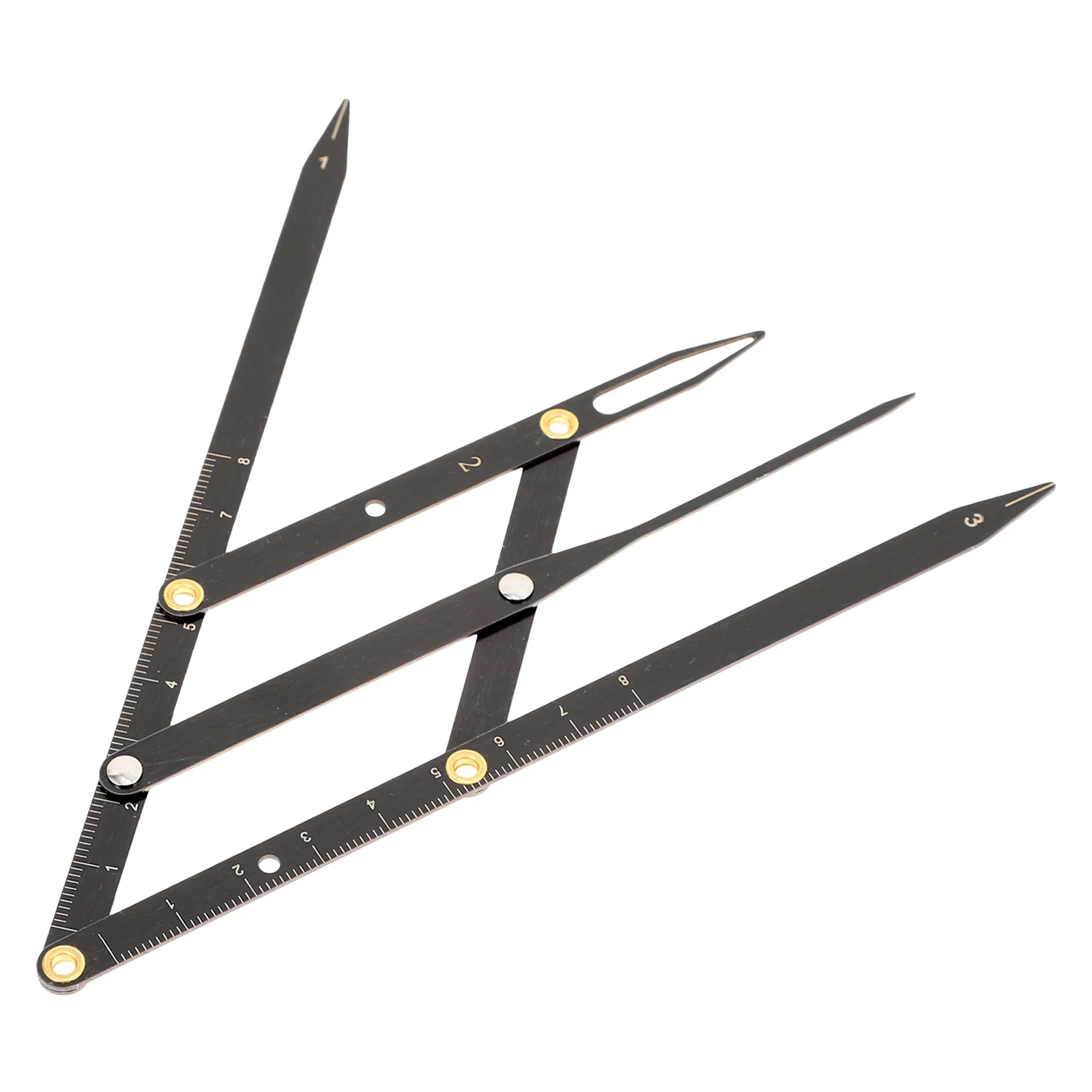 1 قطعة حاكم الحاجب الفولاذ المقاوم للصدأ انزلاق ثلاث نقاط أداة قياس قابلة للتعديل النسبة الذهبية للرسم Microblading الدقيق