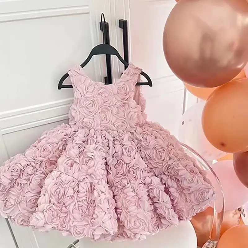 Baby Dress 2023 New Summer Girls Dress For Children\' Floral Baby Princess Tutu Dress Birthday Party Children\'s Wear Girls Dress