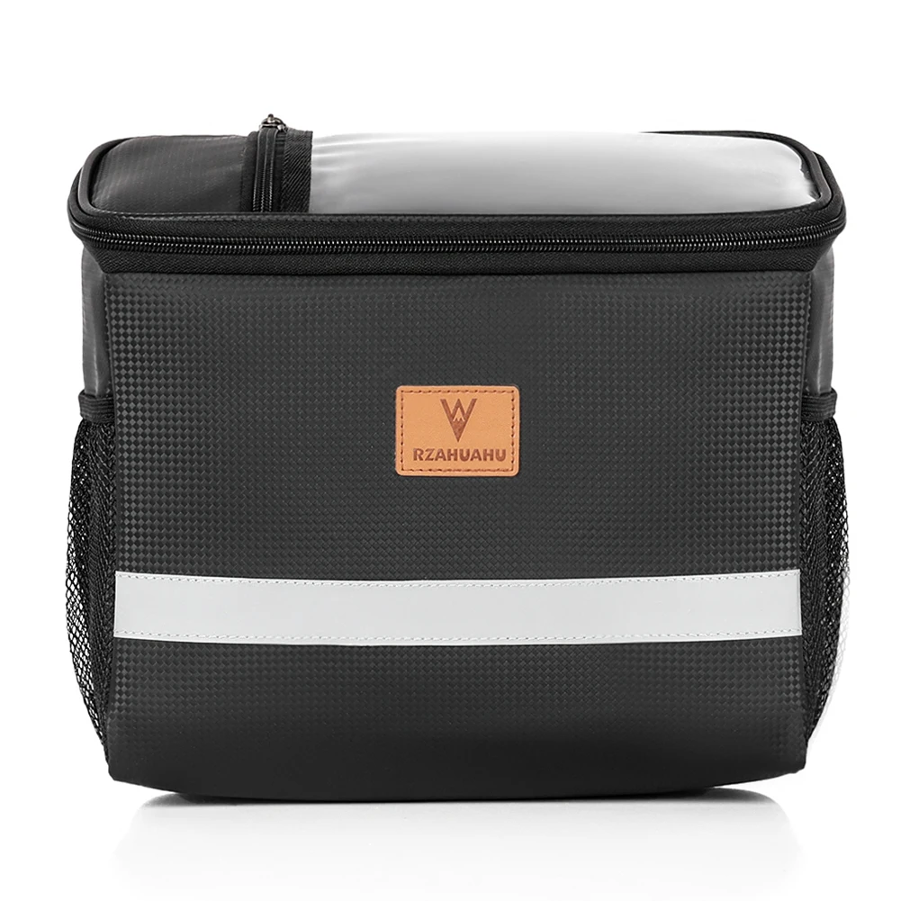 

8L Phone Handlebar Bag Large Capacity Touch Screen Bike Front Storage Bag Waterproof with Reflective Strip for MTB Road Bike