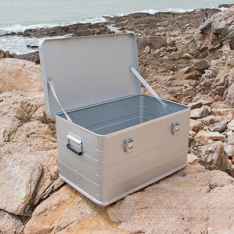 Aluminum Alloy Camping Storage Box Sealed Stackable Portable Box for Household Outdoor Tools