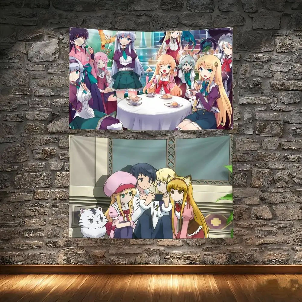 Anime I-In Another World with My Smartphone Flags Tapestry Creative Pattern Photo Living Room Wall Art Party Outdoor Decor