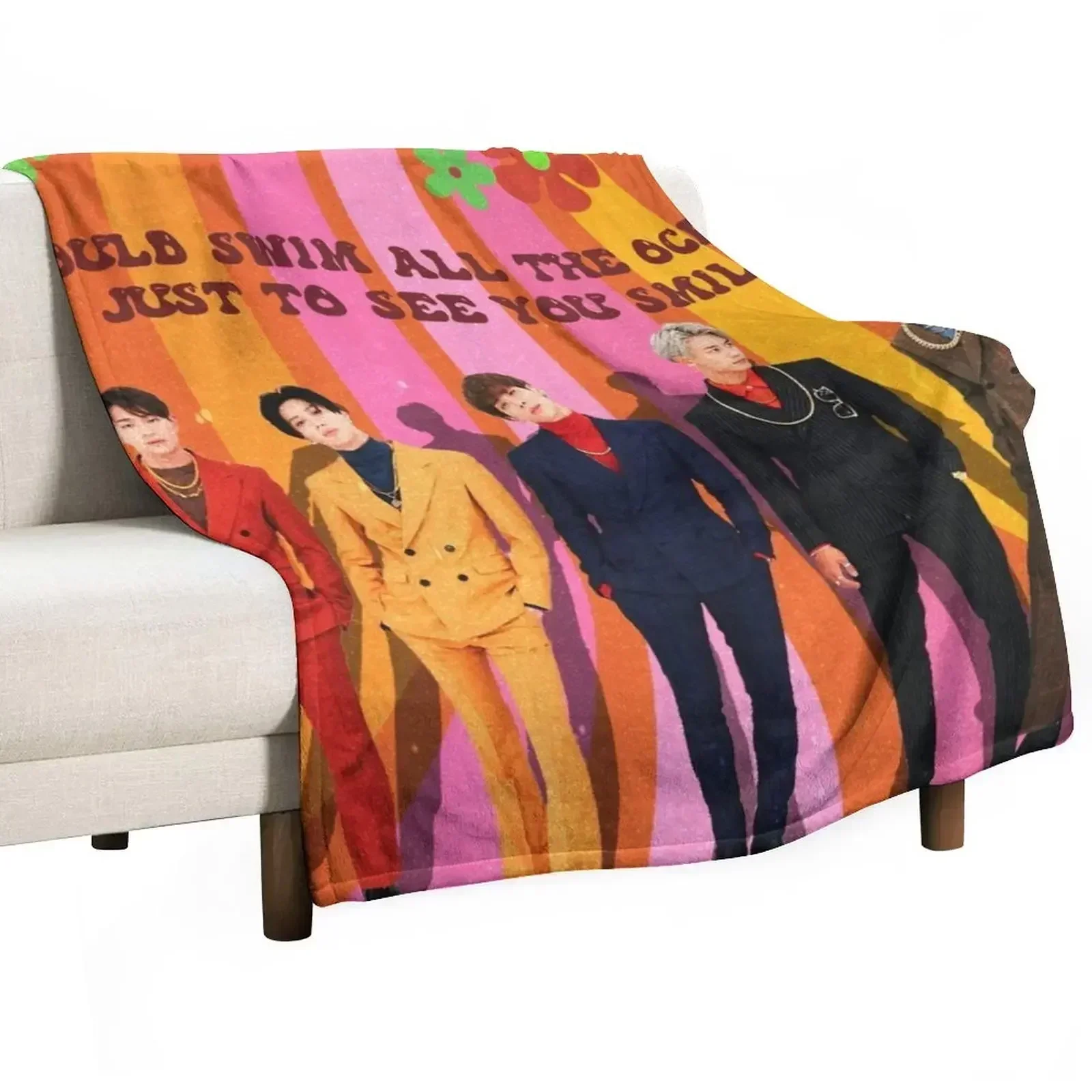 Shinee 70's poster Throw Blanket Polar Furry Luxury Sofa blankets and throws Thins Blankets