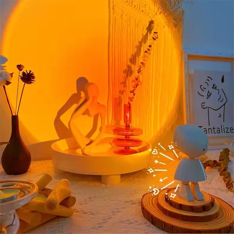 Mini Minion New Unique Sunset Projection Light Small Sunset Sunset Light Robot Mini Astronaut Atmosphere Light