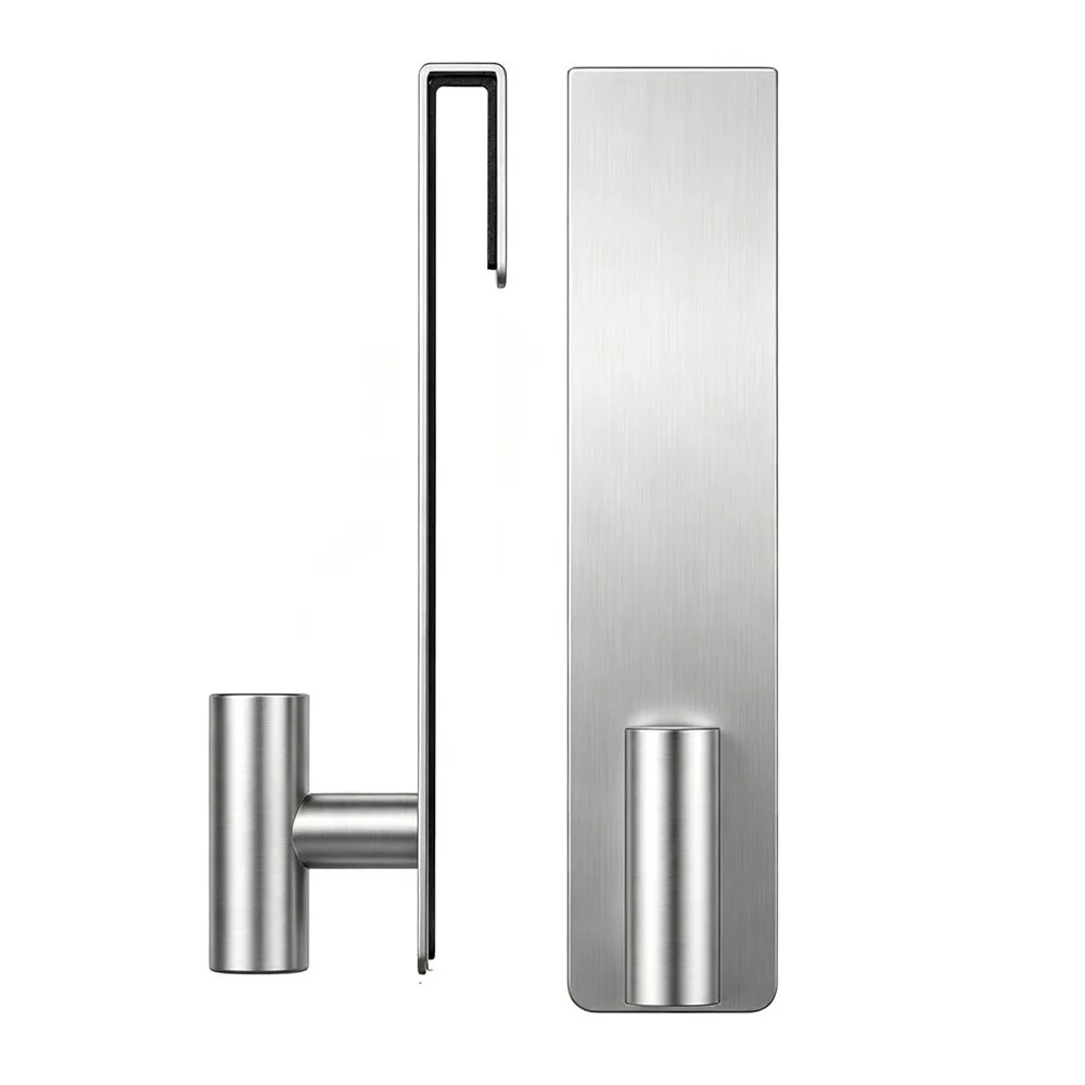 Stainless Steel Glass Door Hook Rustproof T-shaped Towel Storage Rack Scratch Resistant Non-Slip Grip Shower Door Hanger