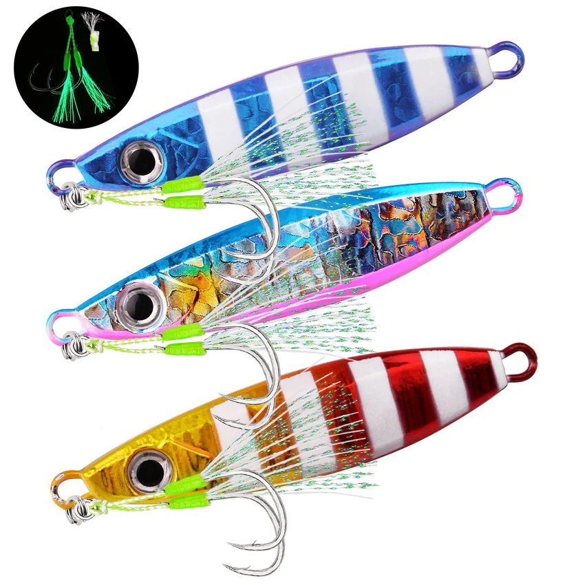 1pcs 40g 60g 80g 100g Metal Jig Spoon Lure Artificial Bait Shore Slow Sinking Jigging Hard Bass Fishing Tackle Pesca