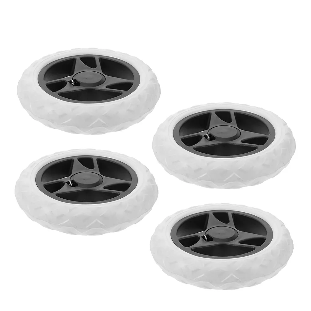 4Pcs Shopping Cart Wheel Replacement Set Foldable Trolley Caster Wheels Heavy Duty Rubber Casters for Grocery Luggage Home Use