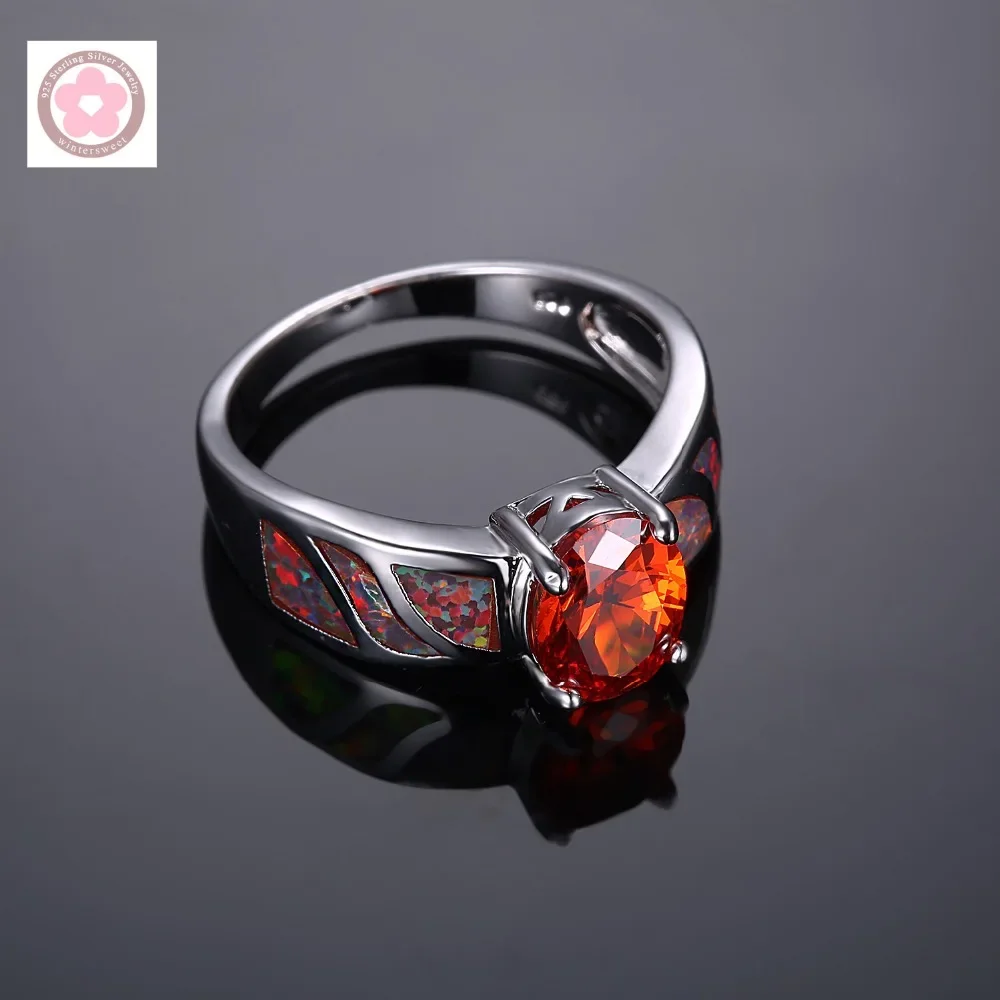 JLR-725 Red Crystal And Fire Opal Fashion Jewelry For Women Wedding Rings