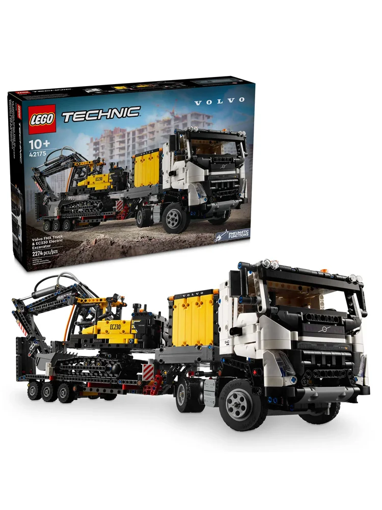 LEGO 42175 Mechanical Group Series Volvo FMX Truck and EC230 Green Power Excavator Building Block Toy