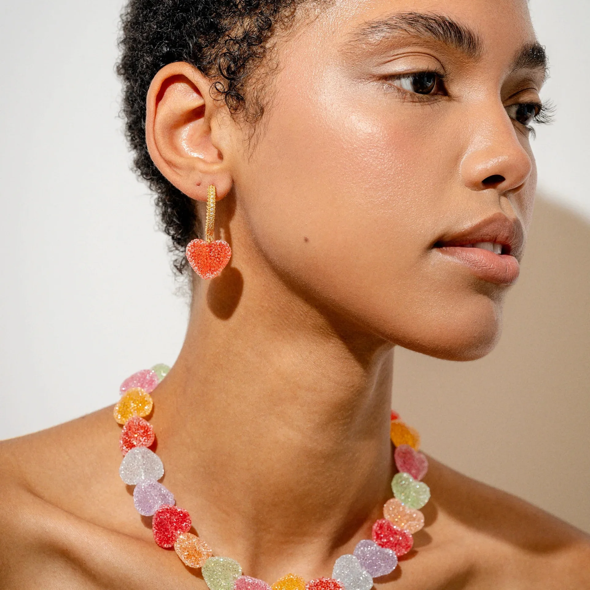 New Fashion Colorful Love Heart Gummy Pendants Earrings for Women Sweet Design Cute  Charming Earrings Party Jewelry Gift