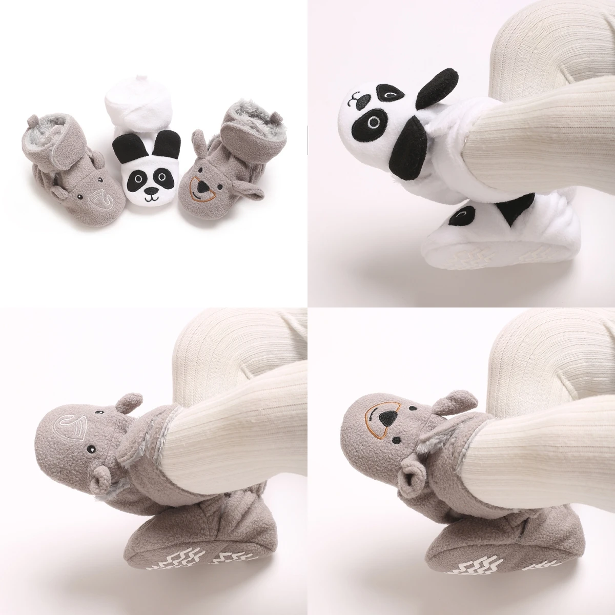 

Newborn Baby Crib Shoes Boys Girls Casual First Walker Cute Animal Soft Soles Anti-Slip Toddler Flat Shoes for 0-18 Months