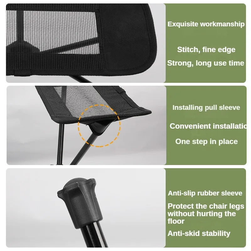 Outdoor Moon Chair Footrest Portable Aluminum Alloy Footrest Leisure Camping Folding Chair Telescopic Footrest Kickstand