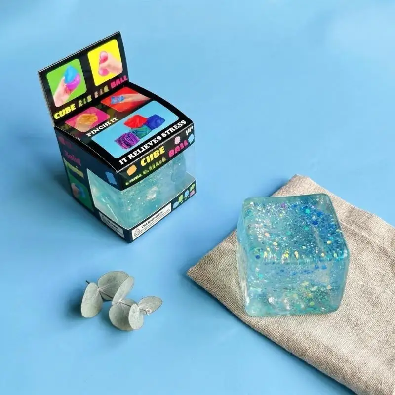 Ice Cube Squishy Fidget Toy Stress Relief Ball Squeeze Antistress for Kids Adults Office Desk Anxiety Gift Party Favors
