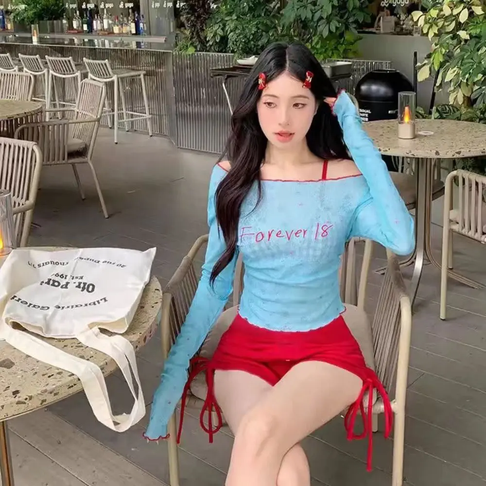 

Beach Wear Sweet Swimsuits Two Piece Sleeveless V Hem Floral Bikini Set Women Korean Style Backless Flower Swimming Suit Summer