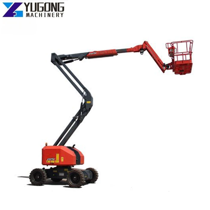 YG 230kg Articulating Spider Boom Lift Platform Electric Self-propelled  Drive Auto Drive Boom Lift