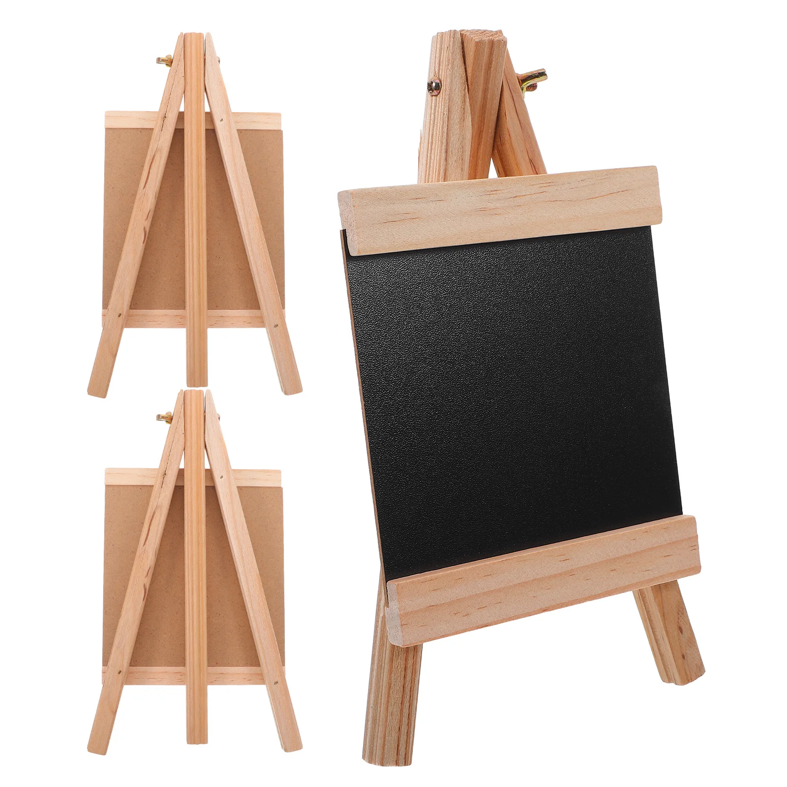 

3pcs Wooden Erasable Chalkboard Natural Finish Reusable Menu Board Weekly Office Use Easel Stand Small Tabletop for Cafes
