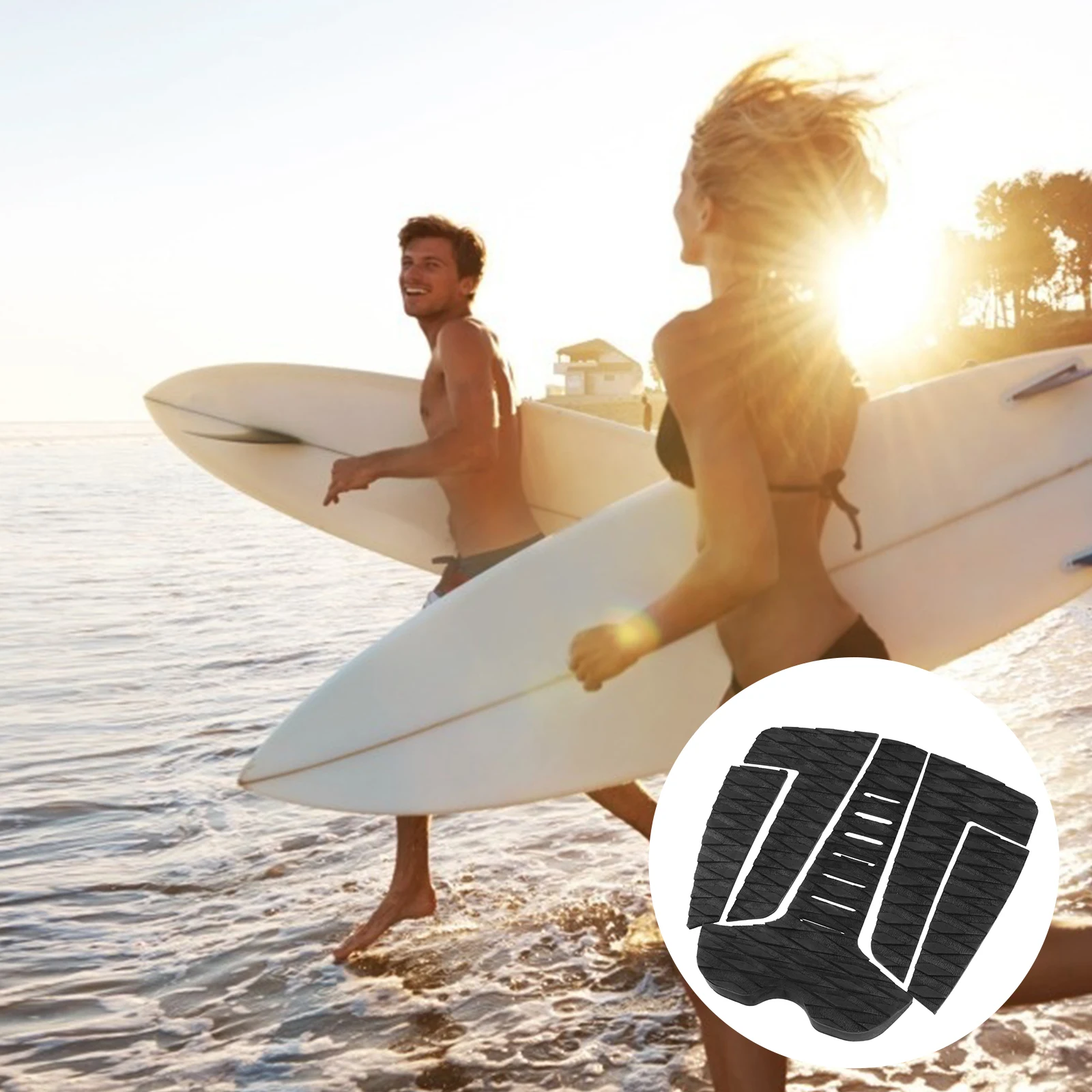 

Non-slip Mat Anti-slip Pad EVA Surfboard Traction Pads Accessories Tail Black for