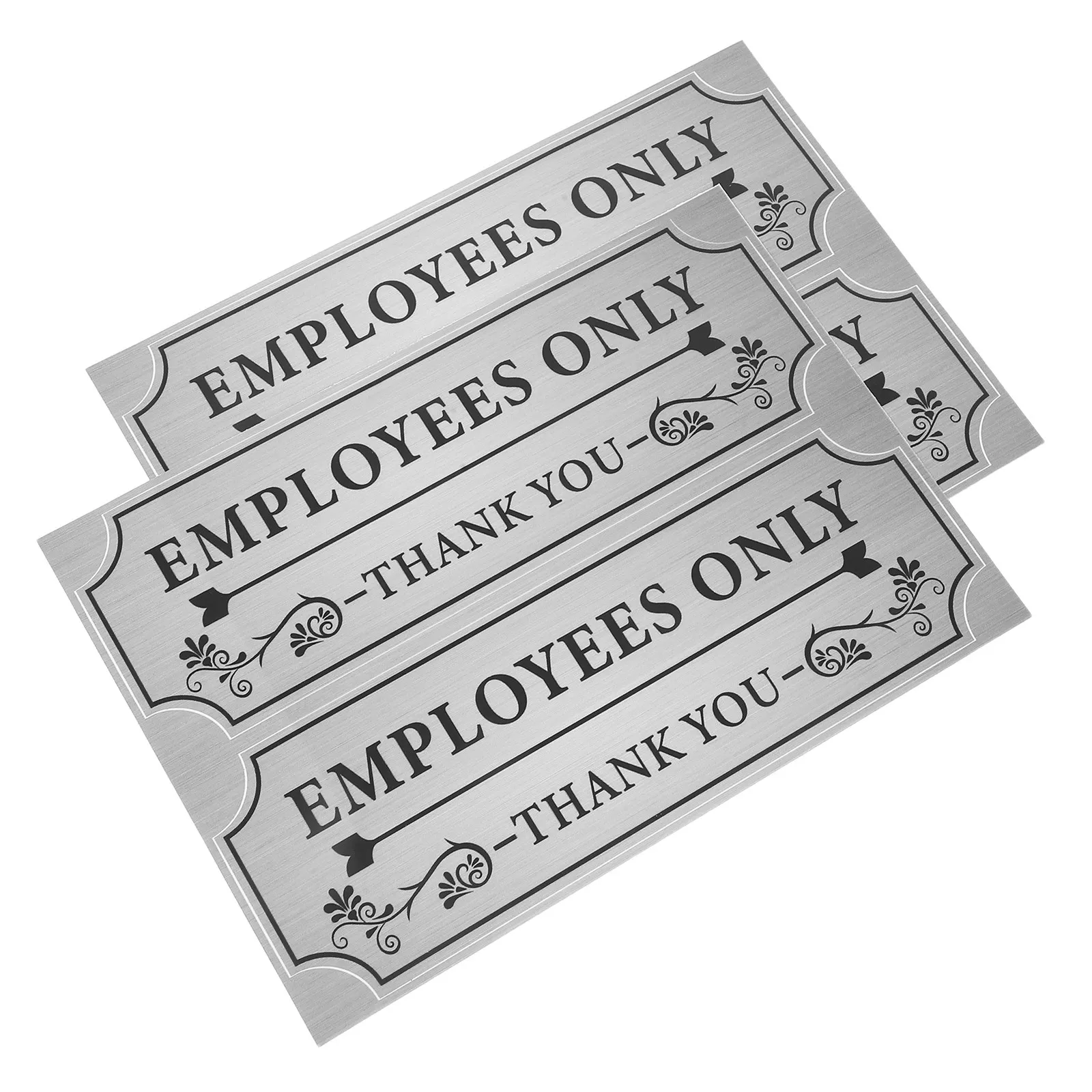 2Sets PVC Employees Only Door Sticker Bold Clear Font Waterproof Fade Resistant Staff Access Control Decal for Office Workplace