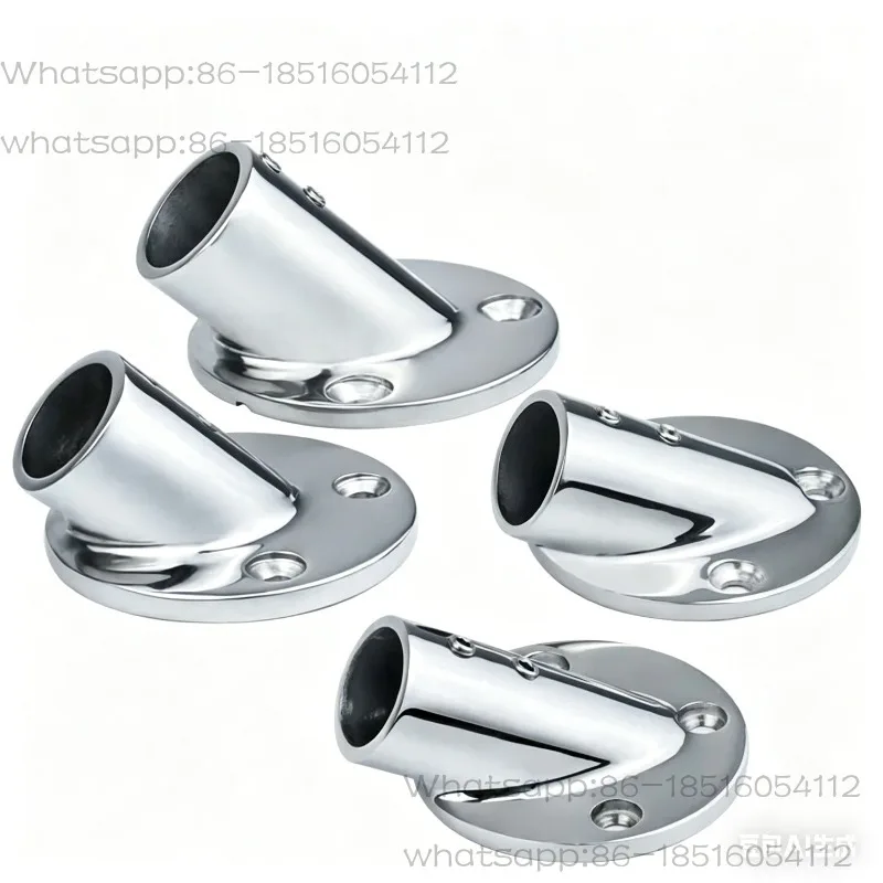 Stainless Steel Round Tube Seat, Thickened Steel, Anti-corrosion and Rust Proof, Yacht Handrail Bracket
