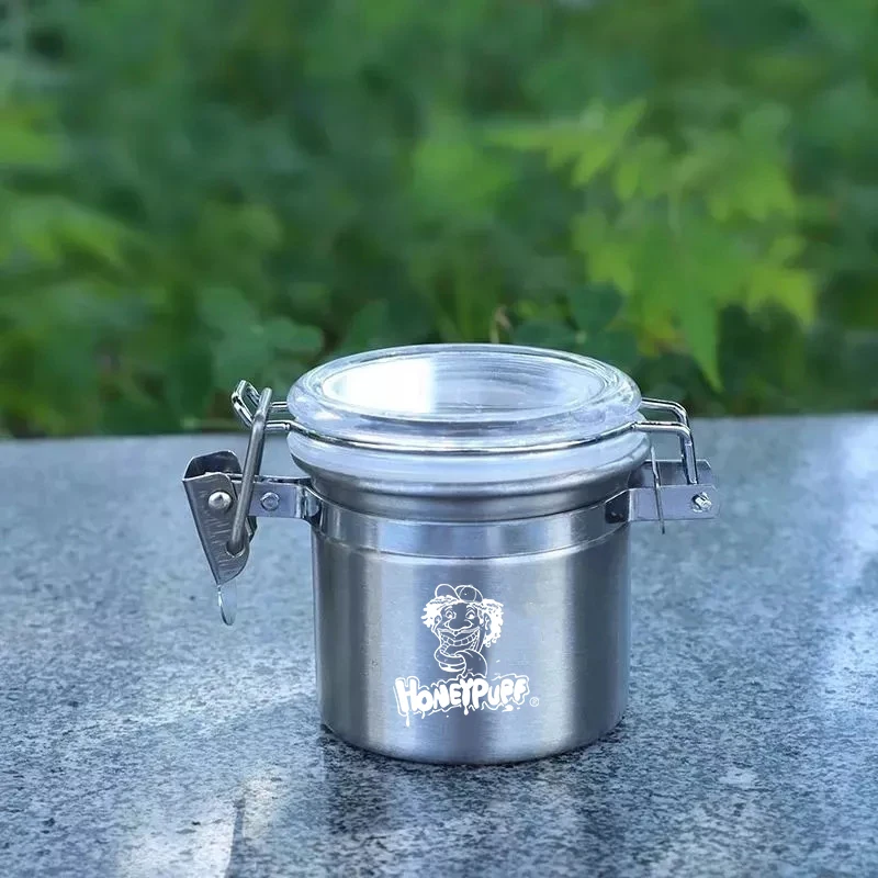 Honeypuff Stainless Steel Airtight Stash Jar 2.17 Inches Multi-Use Vacuum Seal Portable Storage Container for Herbs