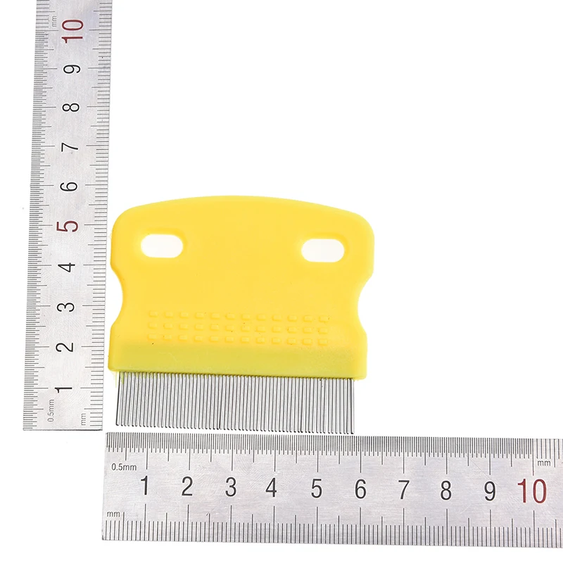 Cepillo de limpieza de eliminación de pulgas dentado de acero inoxidable para perros y gatos, peine de aseo, color aleatorio, 1 unidad