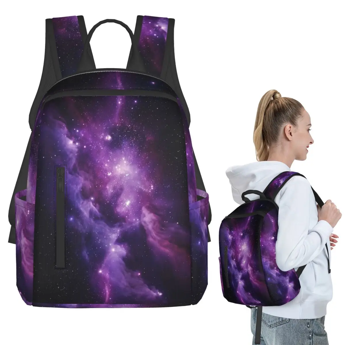

Starry Purple Galaxy Backpack Student BookBag Kids School Bag Computer Shoulder Bags Boys Girls