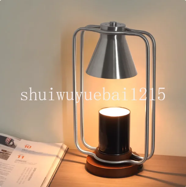 Melting wax lamp, aromatherapy fragrance, dimmable Christmas birthday gift, stainless steel medieval bedroom bedside table lamp