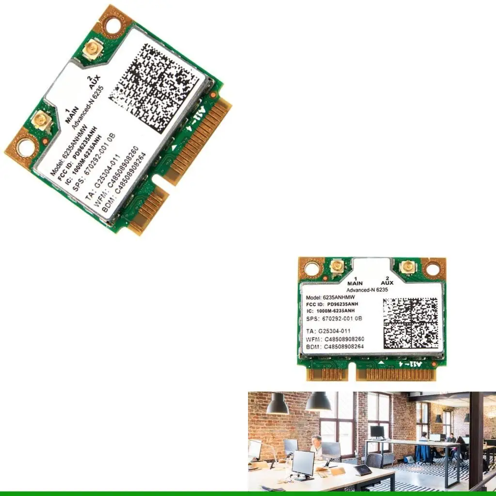 

U55C WIFI Centrino Advanced-N 6235 6235 Mini WiFi Card PCI-E 802.11abgn Двухдиапазонный 300 Мбит/с Беспроводной