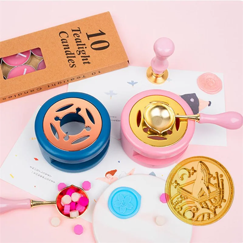 Sale ! Wax Seal Stamp Accessories Kit Wax Seal Stamp Head Sealing Wax Beads Wax Seal Furnace Wax Melting Spoon Stamp Handle