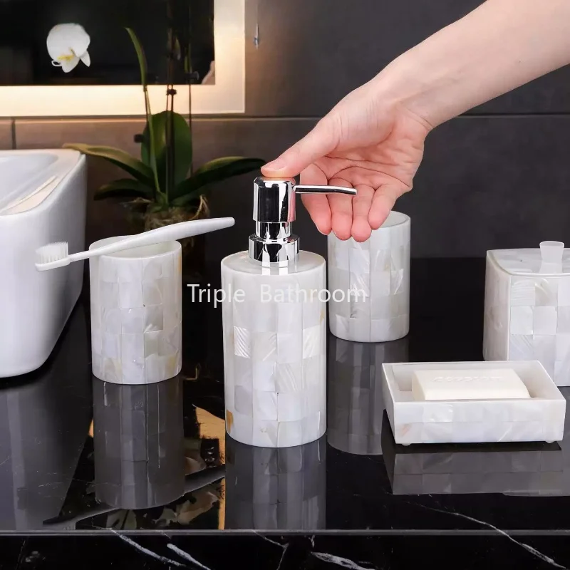 1pc Bathroom Toiletries Tissue Box Soap Dish Cotton Swab Jar with Lid Toothbrush Holder Storage Tray Bathroom Accessories