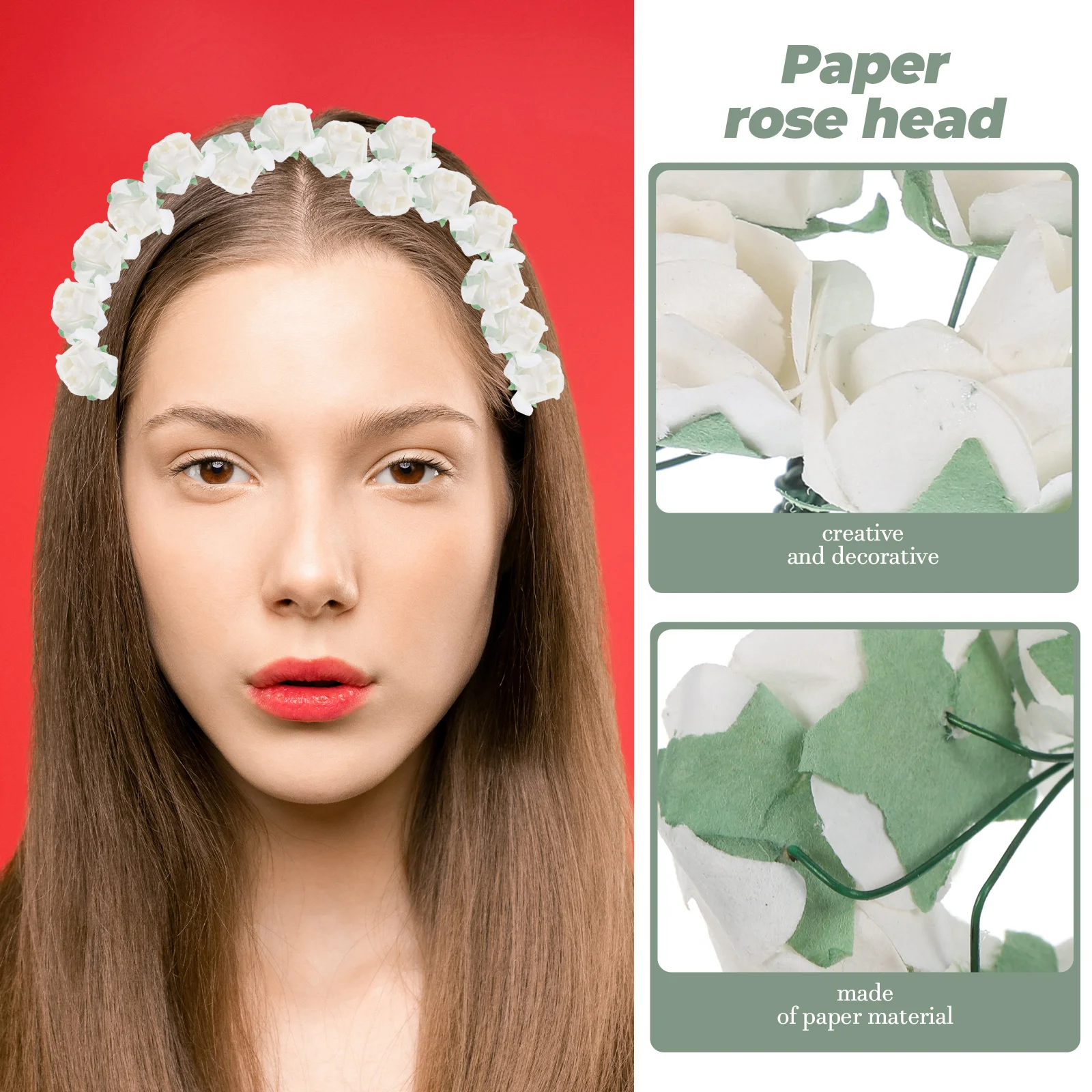 

144 Pcs Artificial Flower Simulation Rose Decoration Miniature Flowers Paper Roses for Crafts
